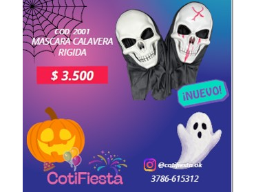 MASCARA CALAVERA RIGIDA