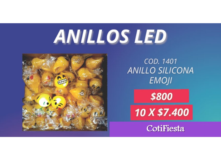ANILLO SILICONA LED POR 10 UNIDADES