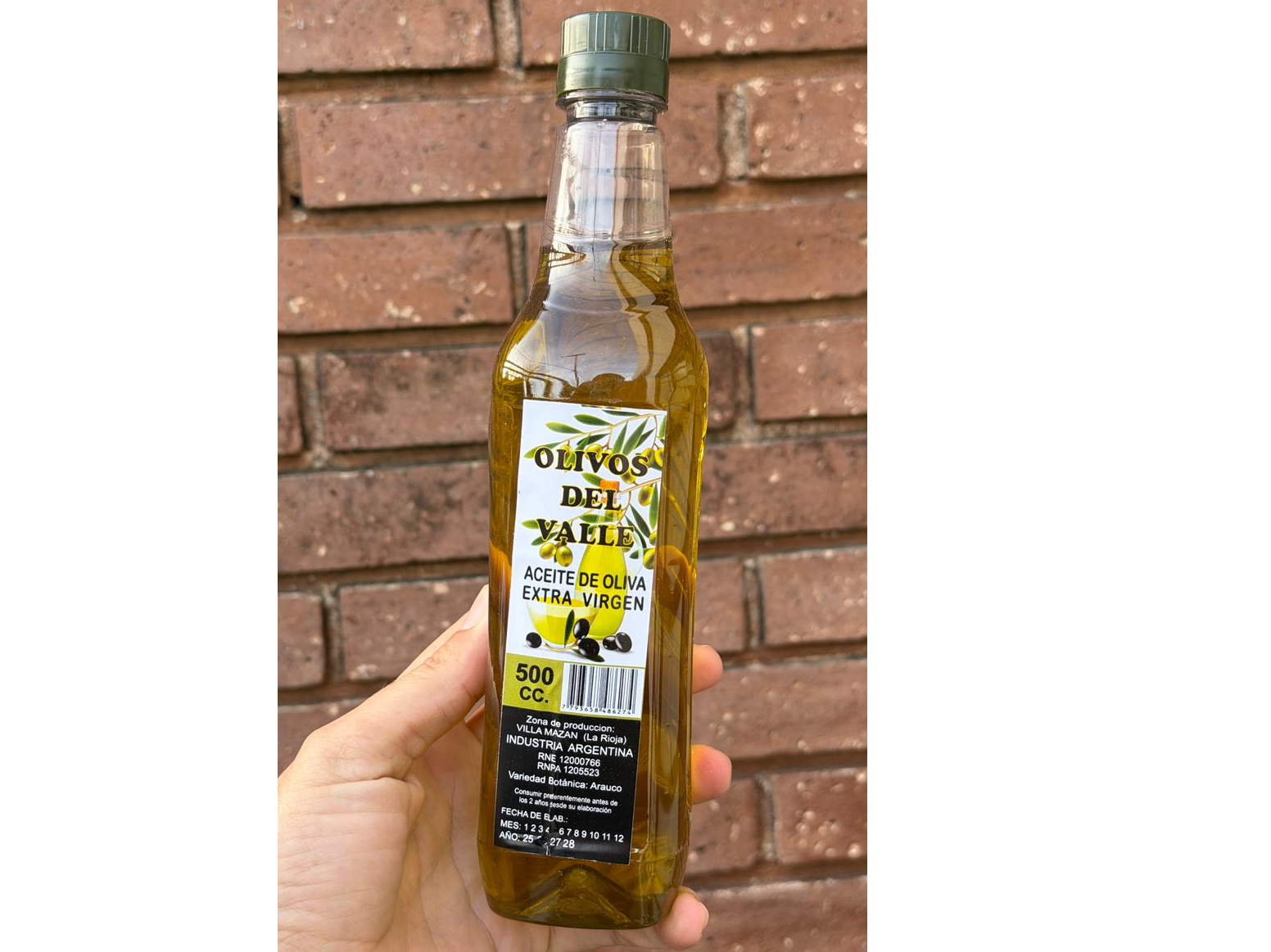 Aceite de oliva Olivos del valle 500cc