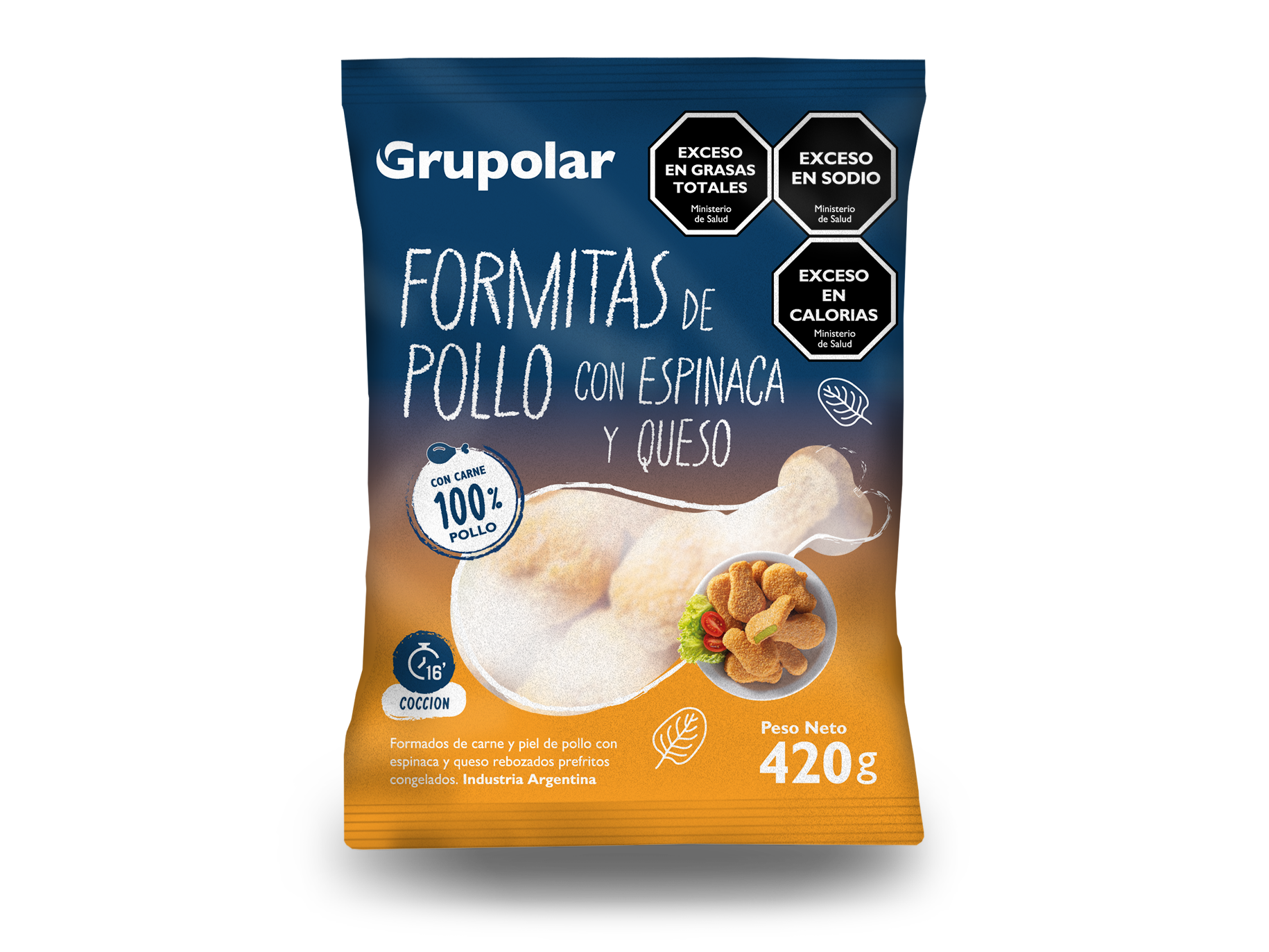 Formitas de pollo con Jamon y Queso