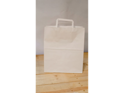 Bolsa blanca con asa chata 30*26*17 cm