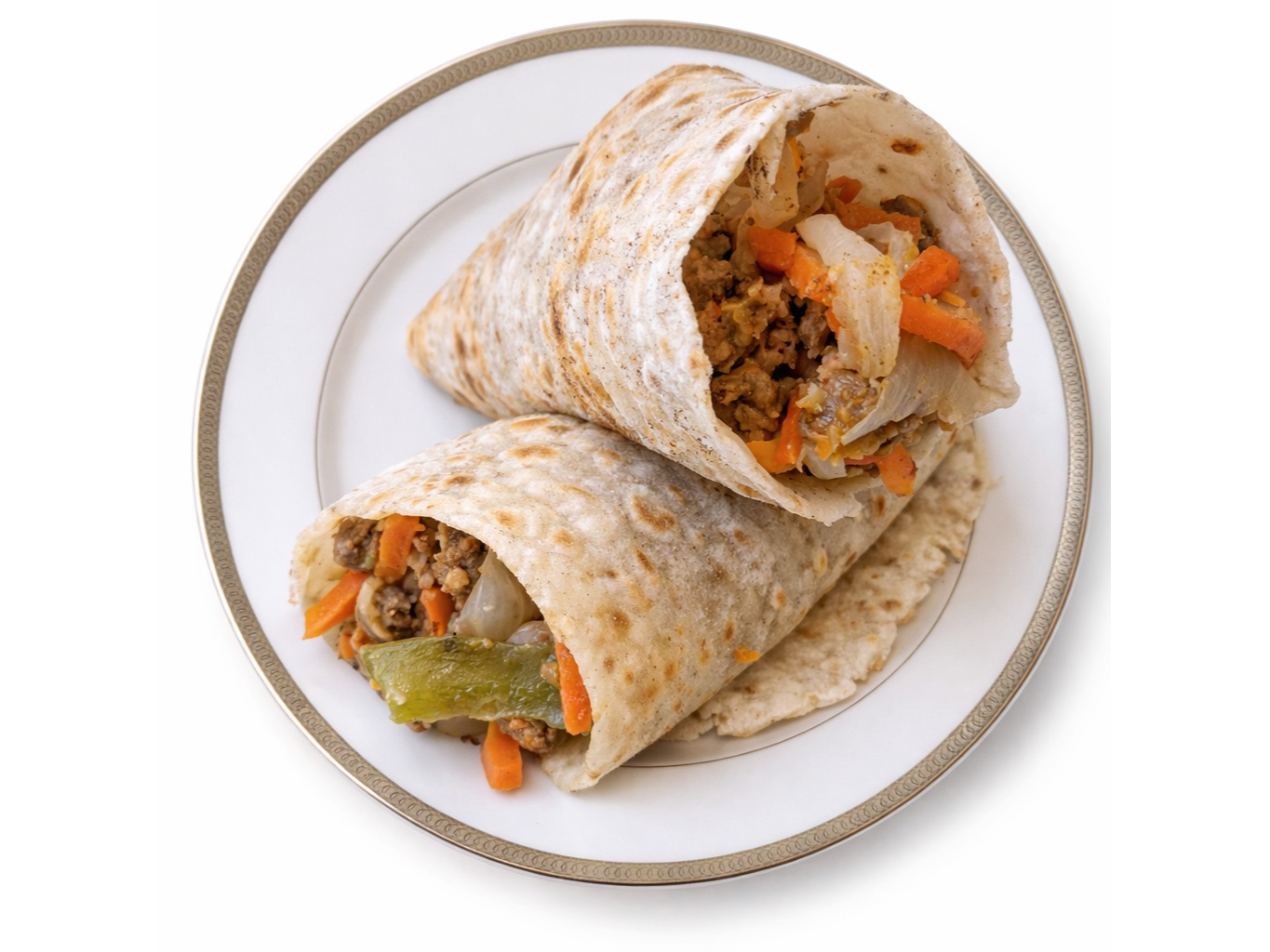 Wraps de ternera, vegetales y queso