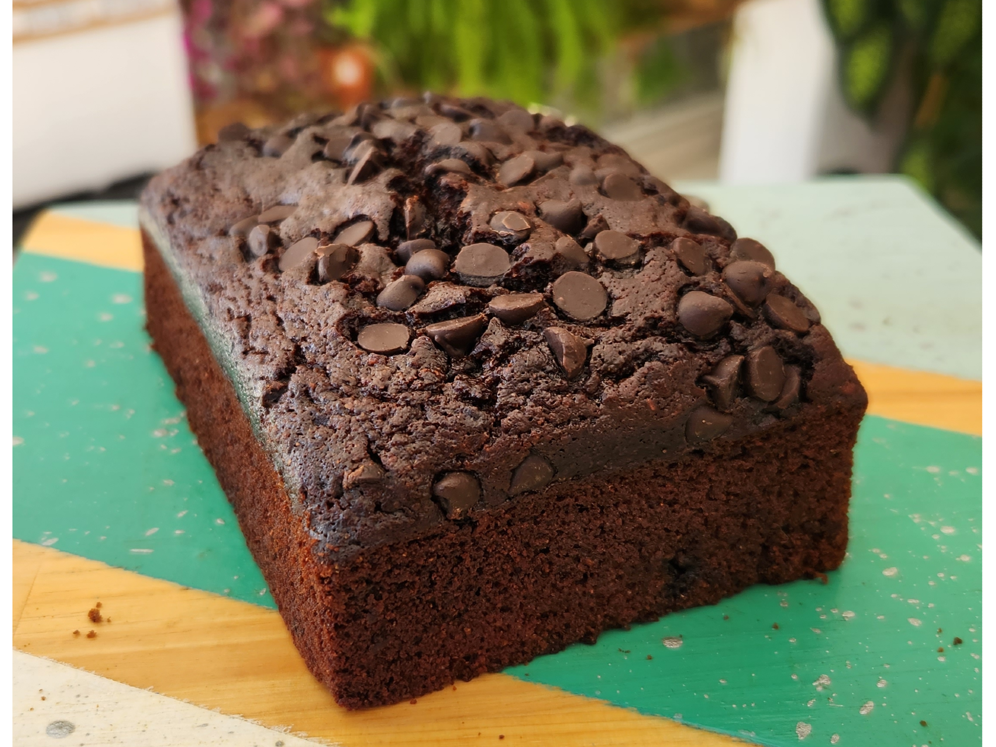 Budin de berenjena, cacao y chips