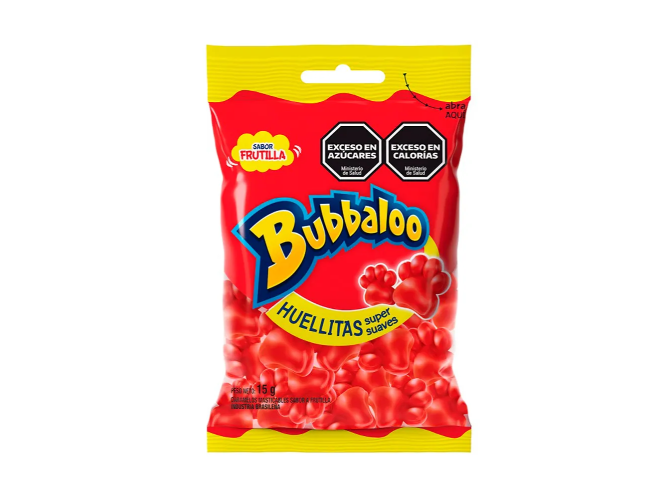 Bubbaloo Huellitas frutilla 15g