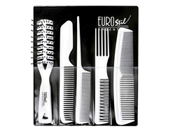 Estuche 4 peines profesionales + 1 esqueleto Linea Blanca Eurostil