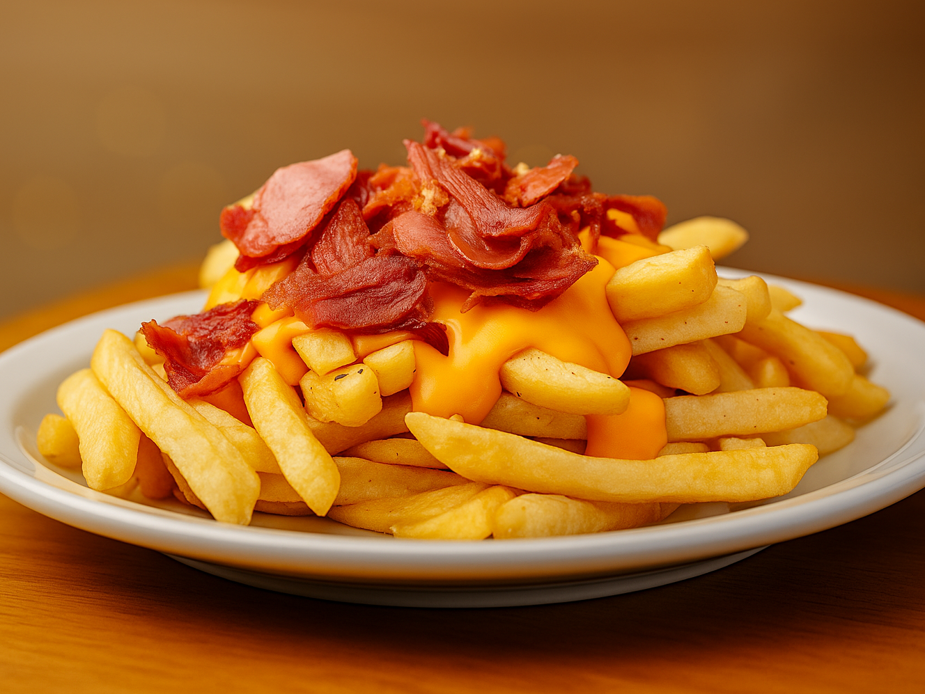 Papas con Panceta y cheddar