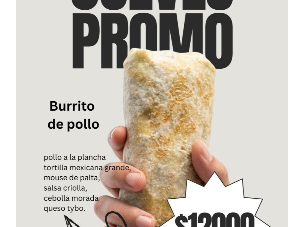 PROMO JUEVES BURRITO DE POLLO
