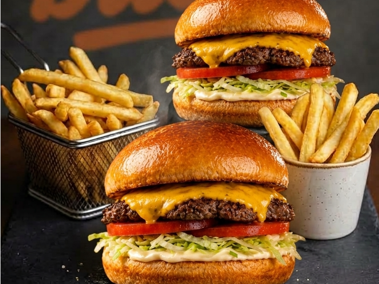 2 Hamburguesas TA BUENA con papas