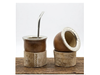 Mate criollo con virola cincelada y aplique base tiento