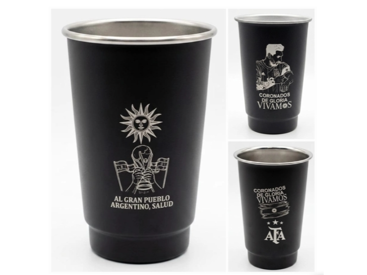 Vaso de aluminio con grabado 1 litro