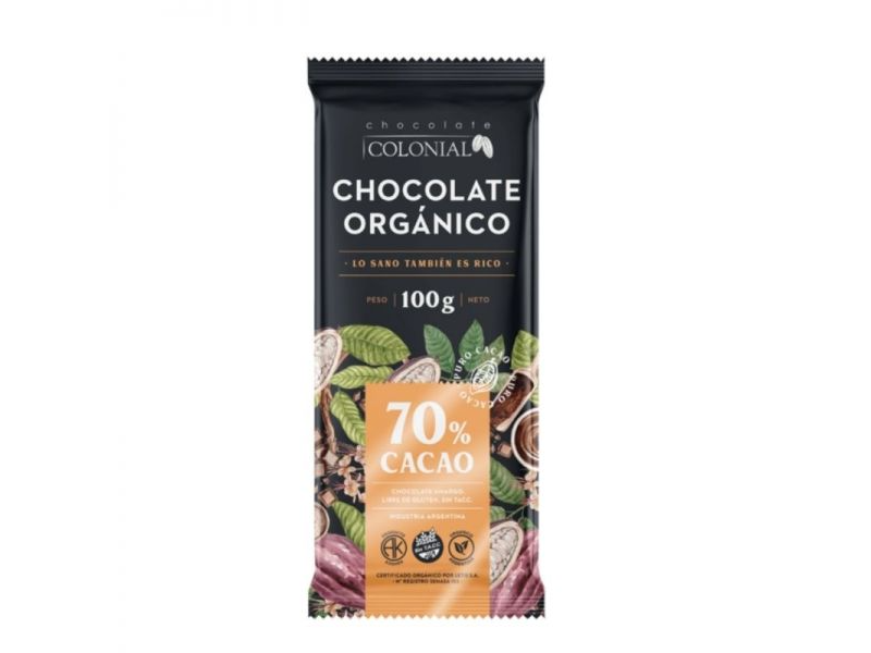 Chocolate orgánico 70% cacao x 100g