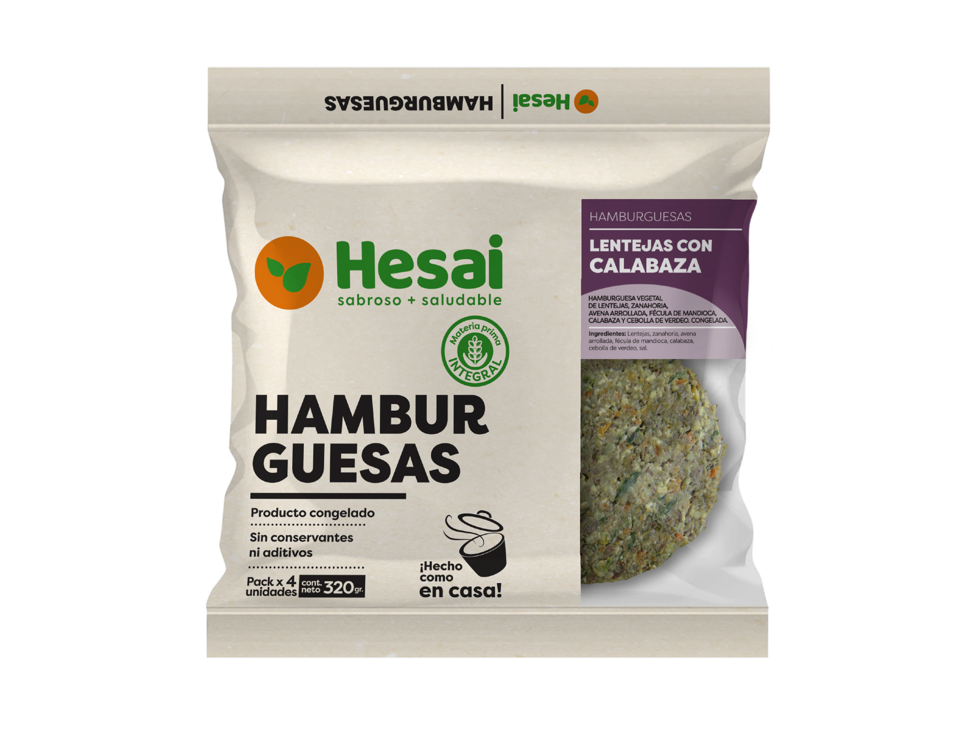 Hamburguesas de lentejas con calabaza