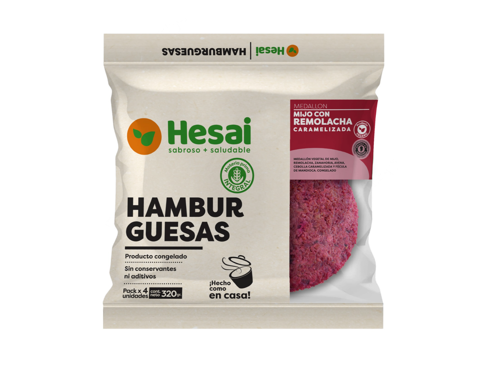 Hamburguesas de mijo con remolacha caramelizada x4 unidades