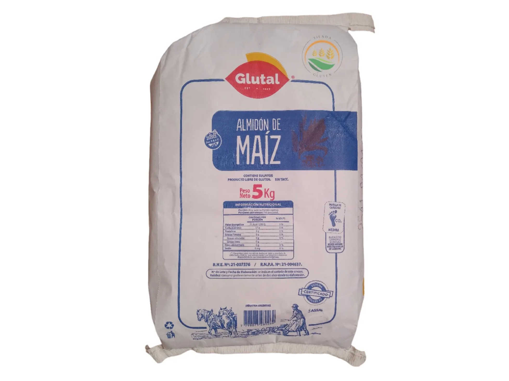 Almidón de maíz sin TACC x5kg GLUTAL