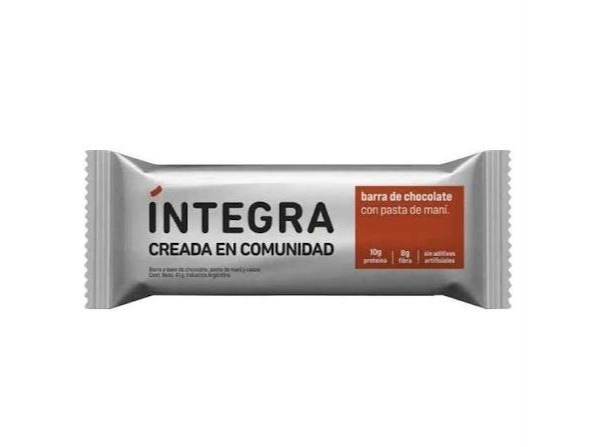 Barrita tipo golosina Integra de chocolate y pasta de maní