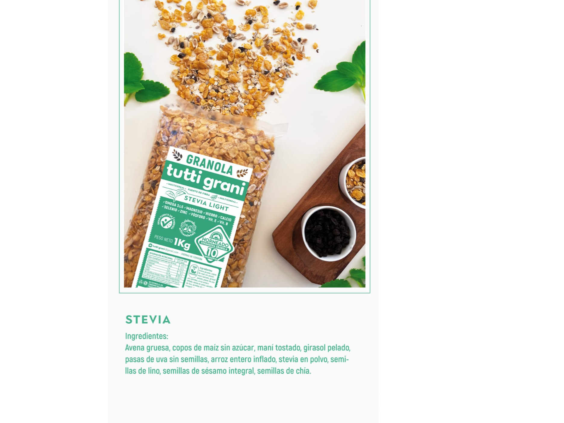 Granola Tutti Grani Stevia Light x 1kg
