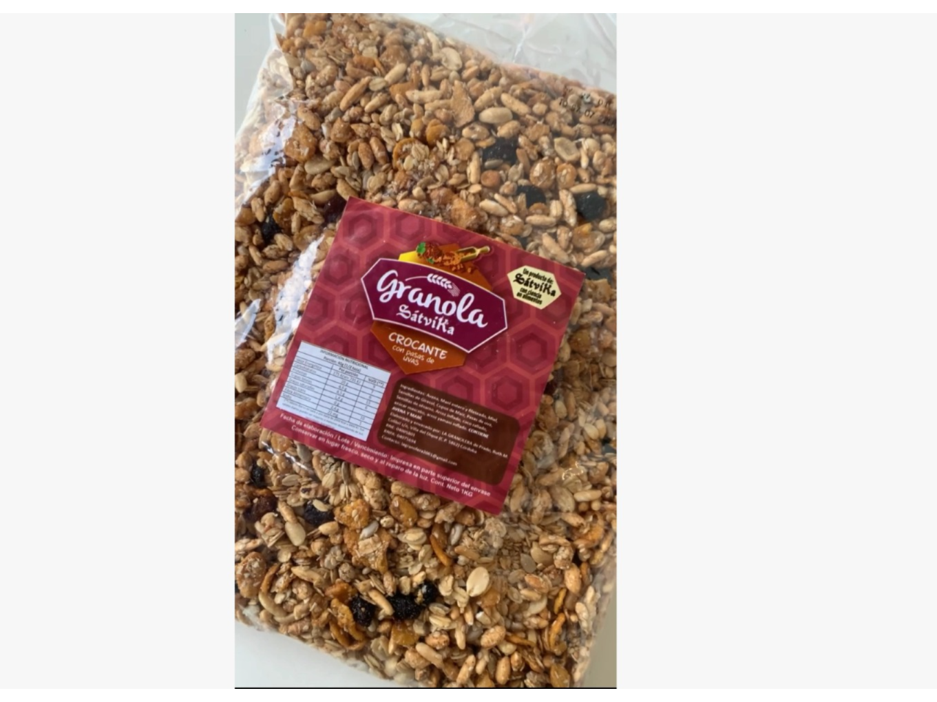 GRANOLA CON PASAS DE UVA