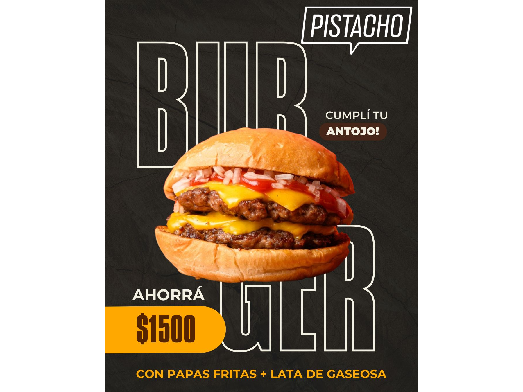 Lata de Gaseosa + Burger Cuarto de Libra