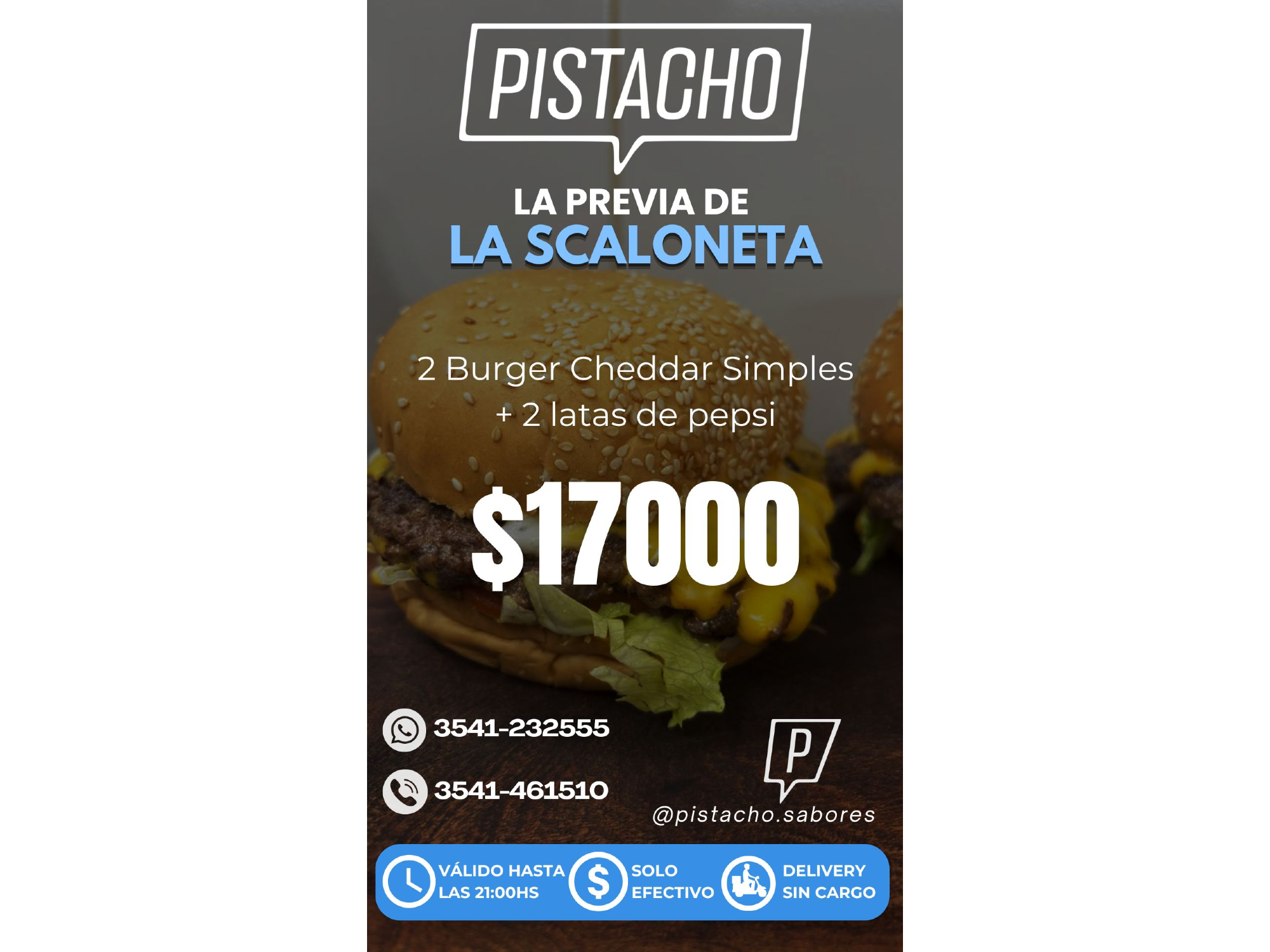 2 BURGER CHEDDAR SIMPLES  + 2 LATAS DE PEPSI