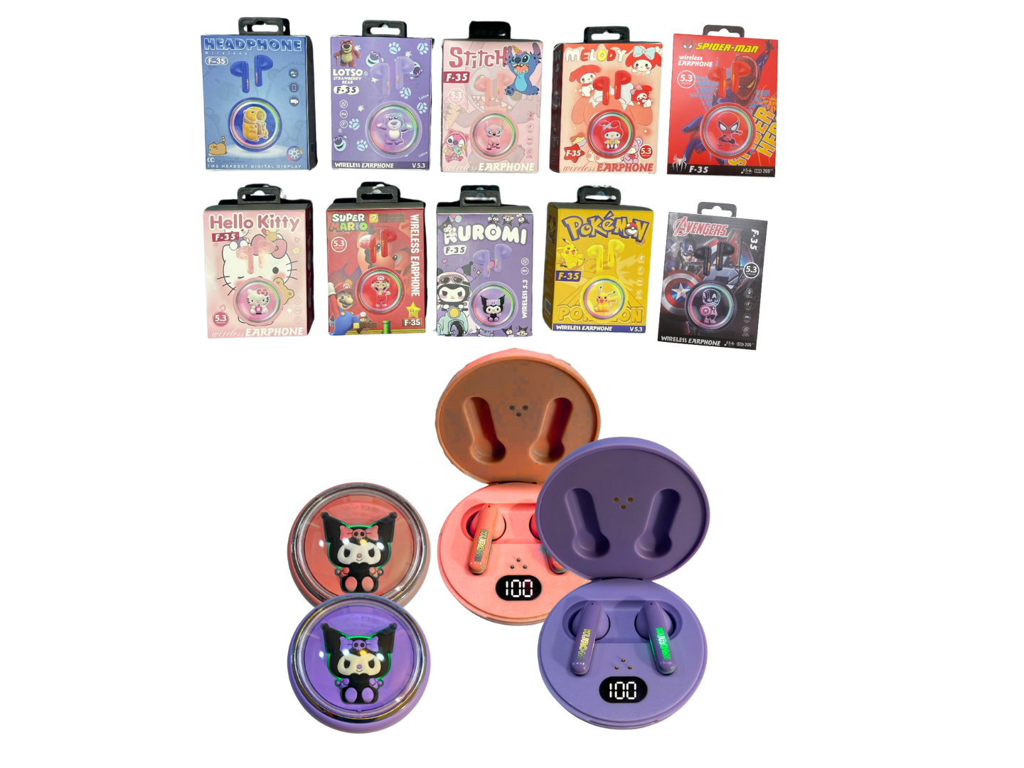 Auriculares Bluetooth F-35 Personajes