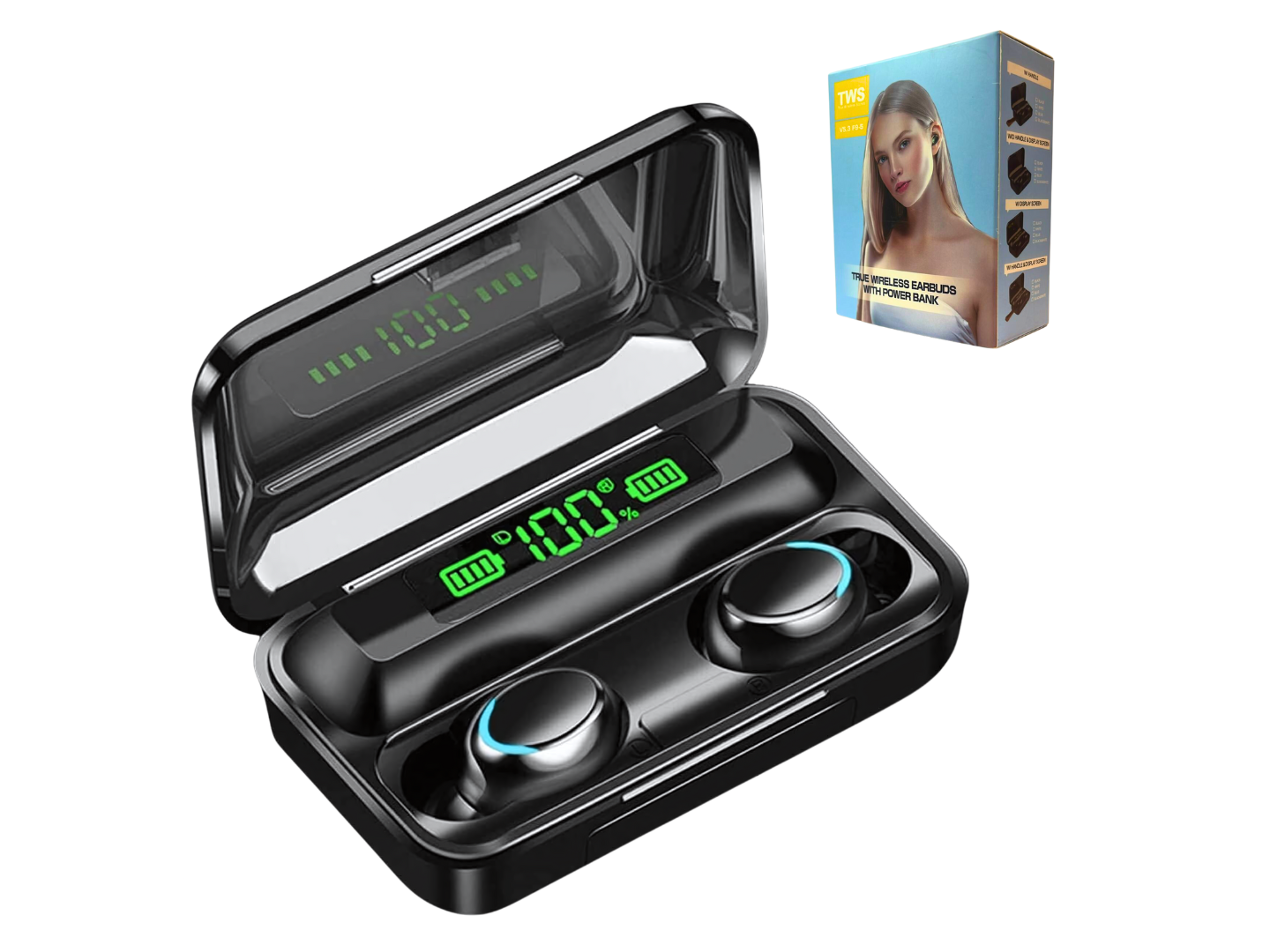 Auricular Bluetooth TWS F9-5 con Powerbank