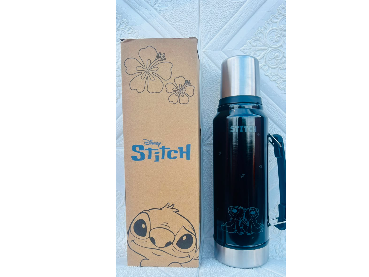 TERMO NEGRO 1000ML STITCH