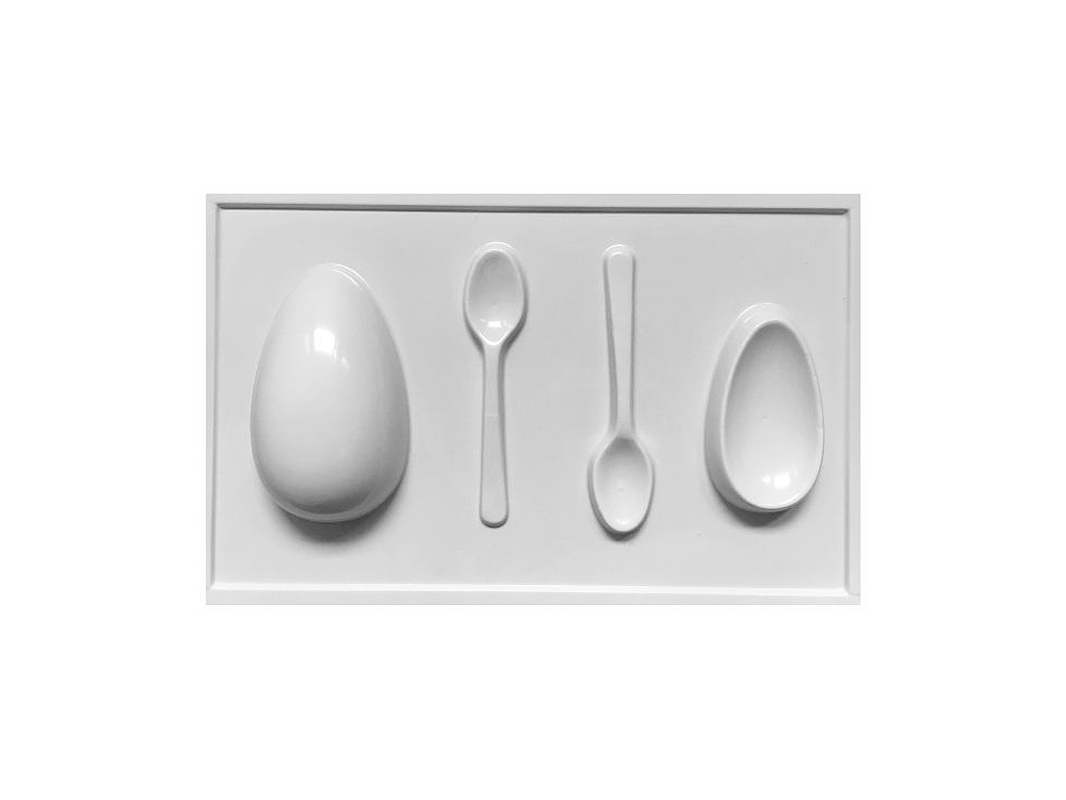 Placa para huevo con cuchara