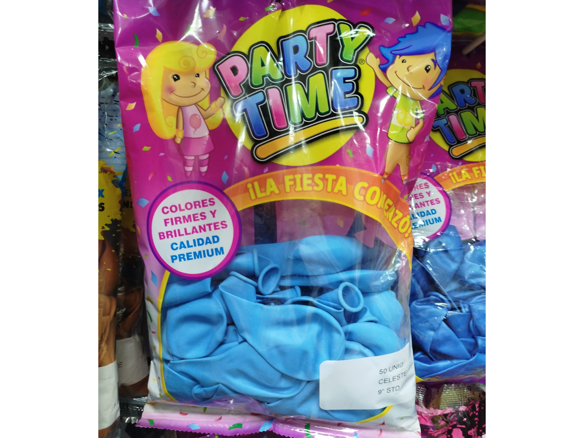 Party time 9" x50unidades Celeste