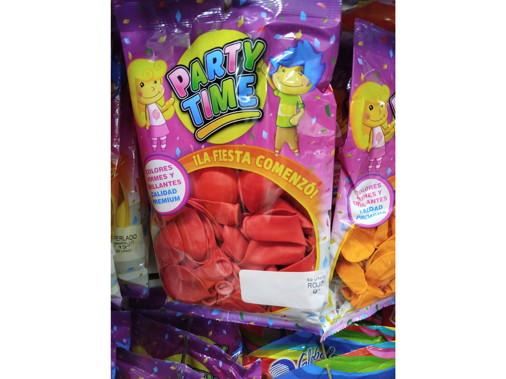 Party time 9" x50unidades rojo