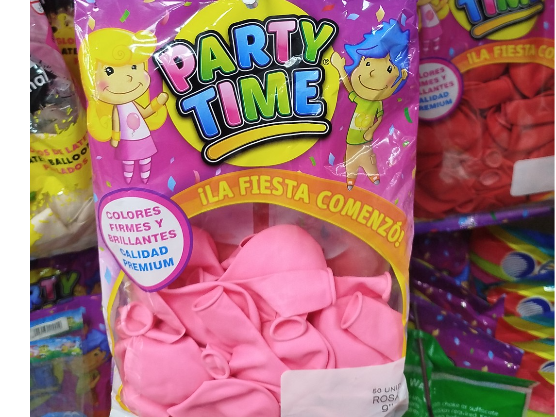 Party time Rosa x50 unidades 9"