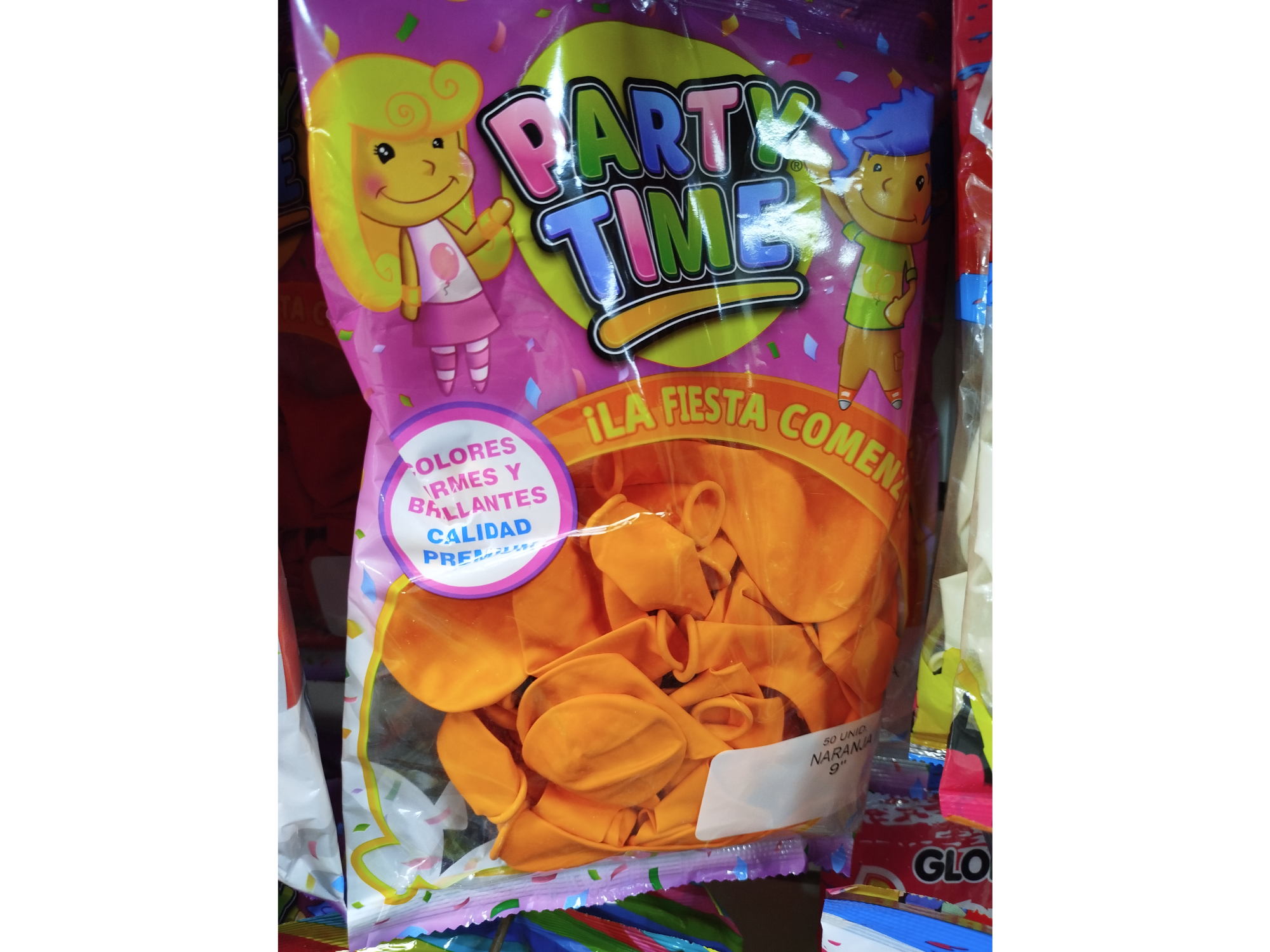 Party time 9" x50unidades naranja