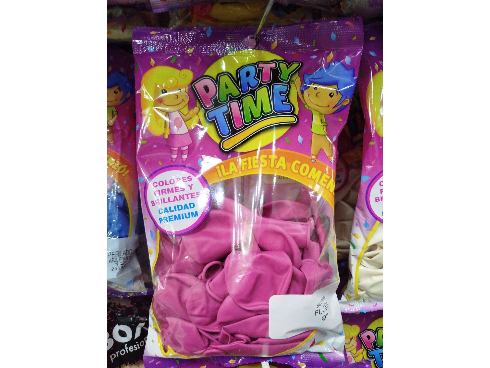 Party time 9" x50unidades fucsia