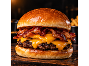 Simple cheese con papas fritas de Fastburger