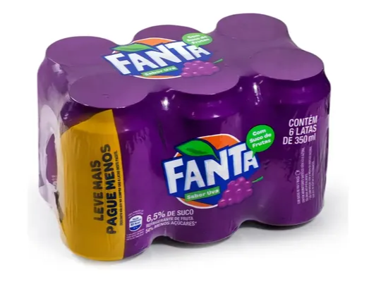 FARDO FANTA UVA LATA 350 ML  (6 UNIDADES )