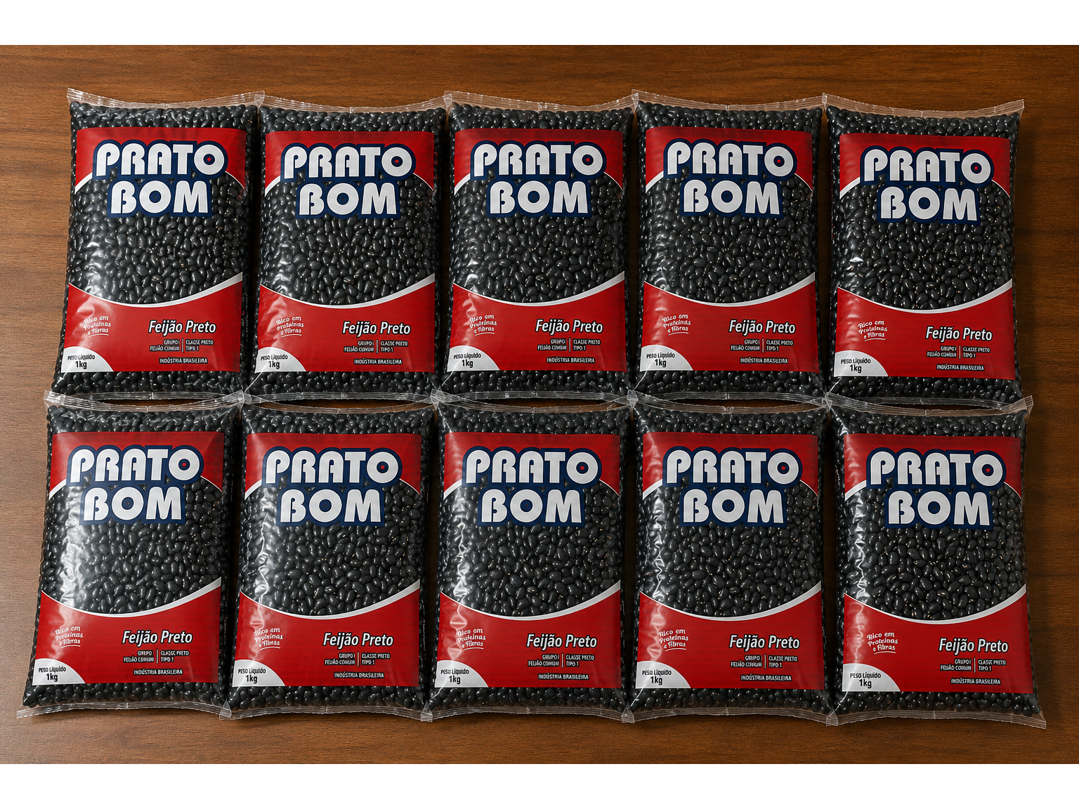 FARDO DE FEIJÃO PRETO BOM PRATO 1KG (10 UNIDADES)