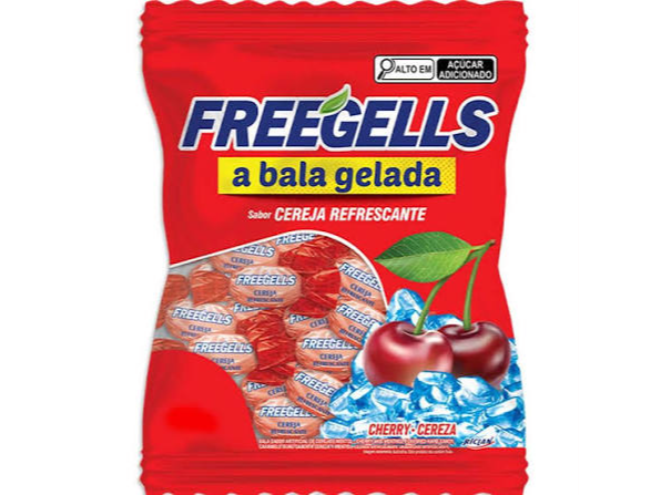 PACOTE  BALA RICHAN FREEGELLS CEREJA REFRESCANTE  475G