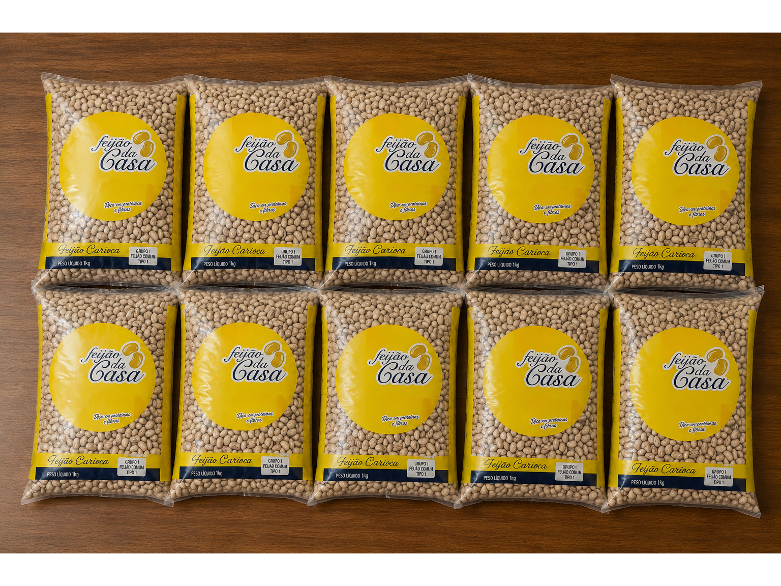 FARDO FEIJÃO CARIOCA DA CASA 1KG (10 UNIDADES)