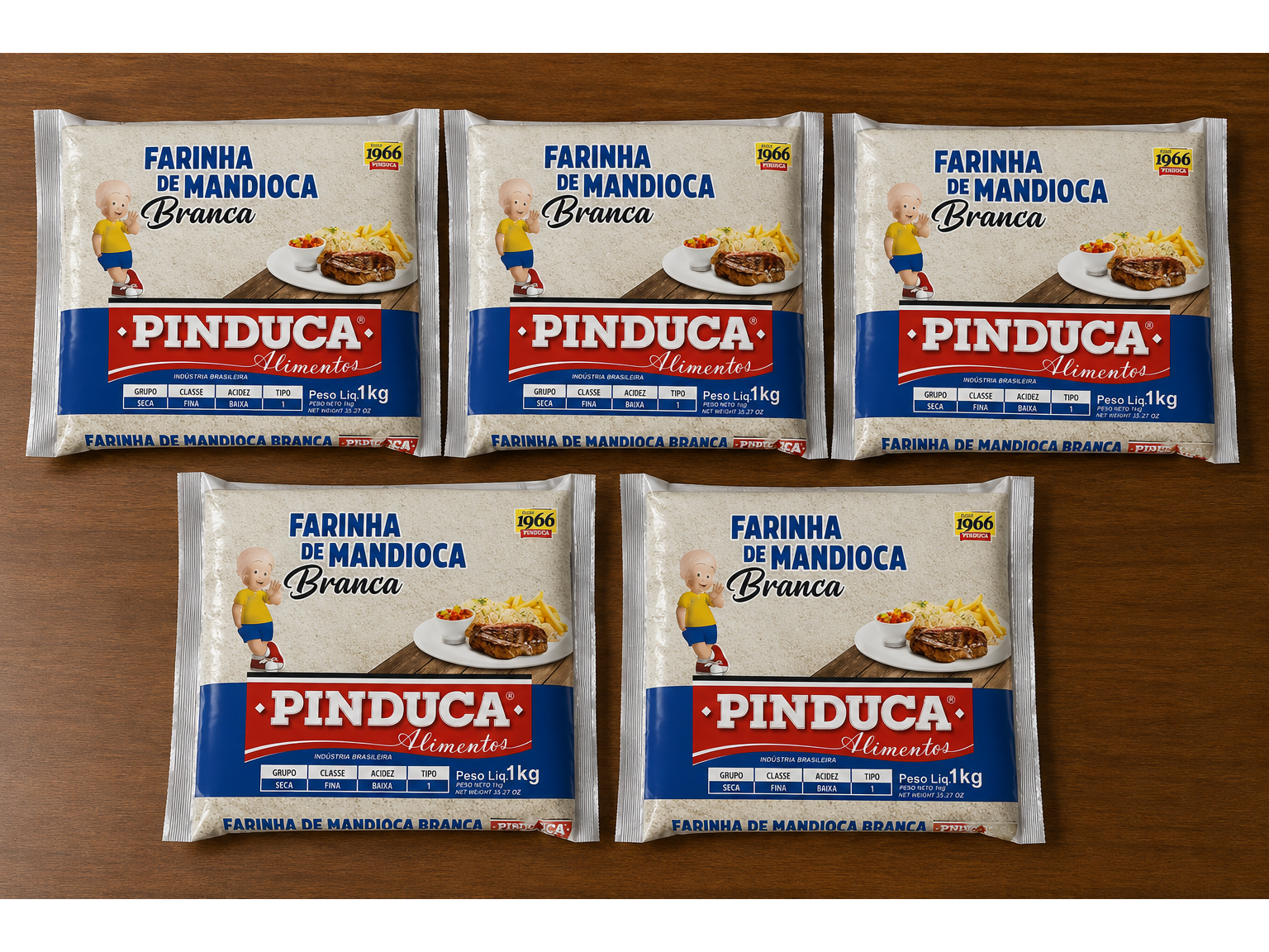 5 UN FARINHA DE MANDIOCA PINDUCA 1KG