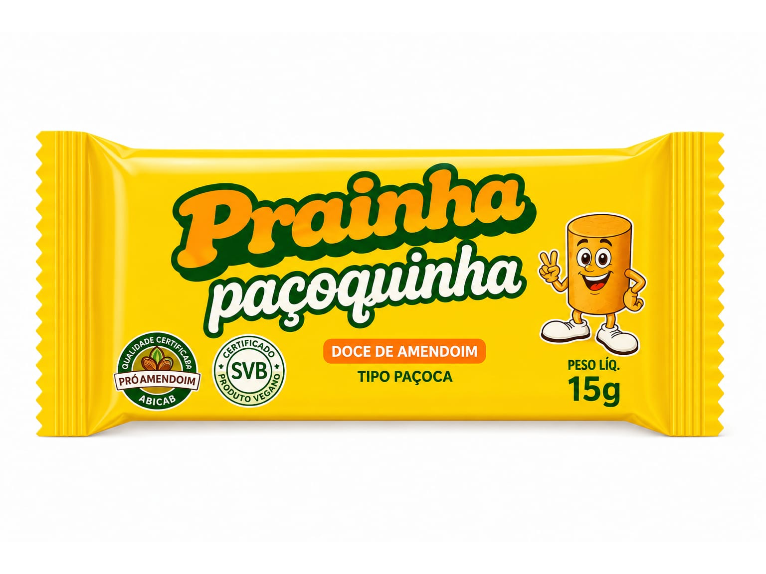 PAÇOQUINHA ROLHA PRAINHA 15G (UNIDADE)
