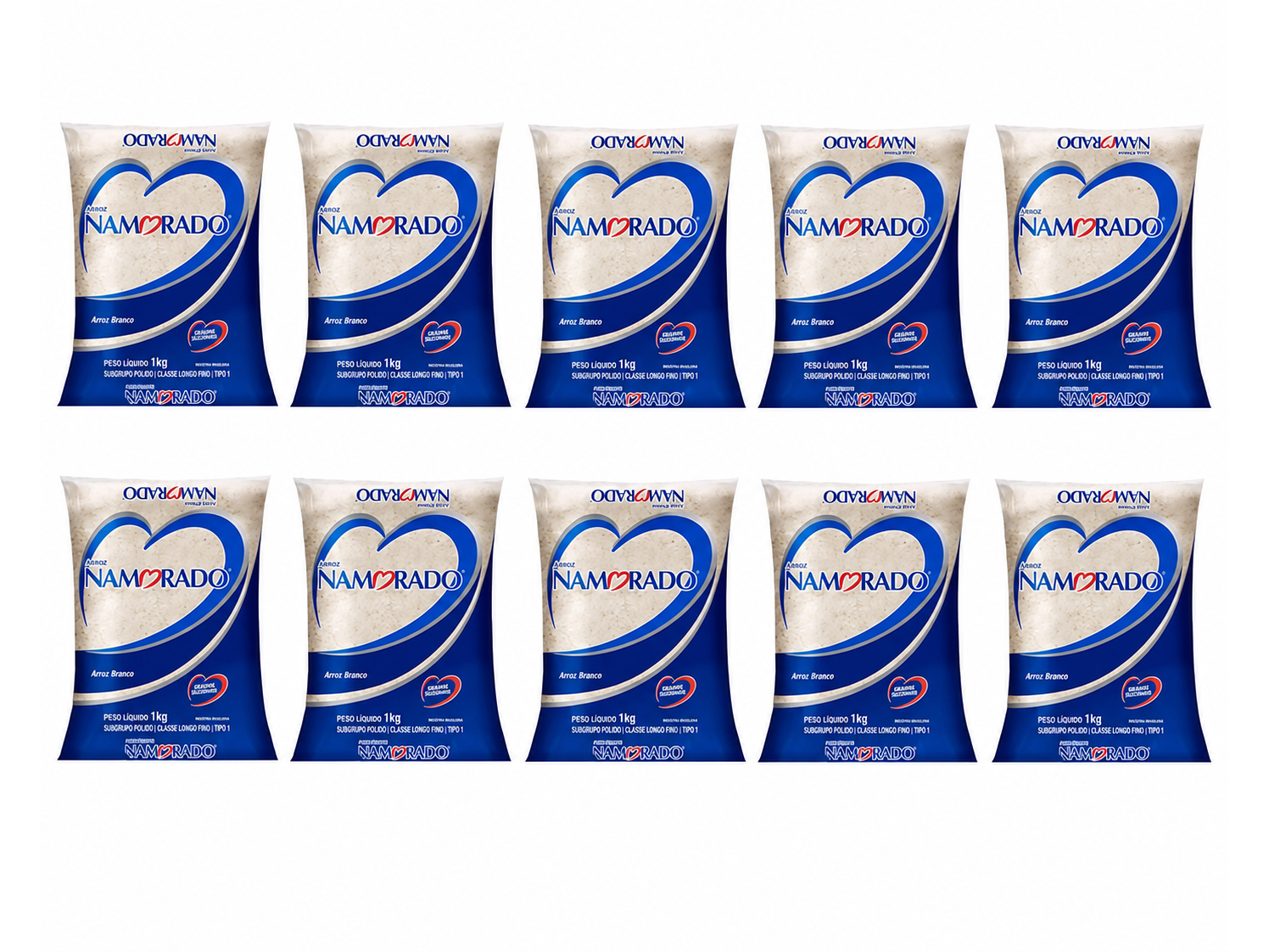 FARDO ARROZ  BRANCO TIPO 1 NAMORADO 1KG (10 UNIDADES)