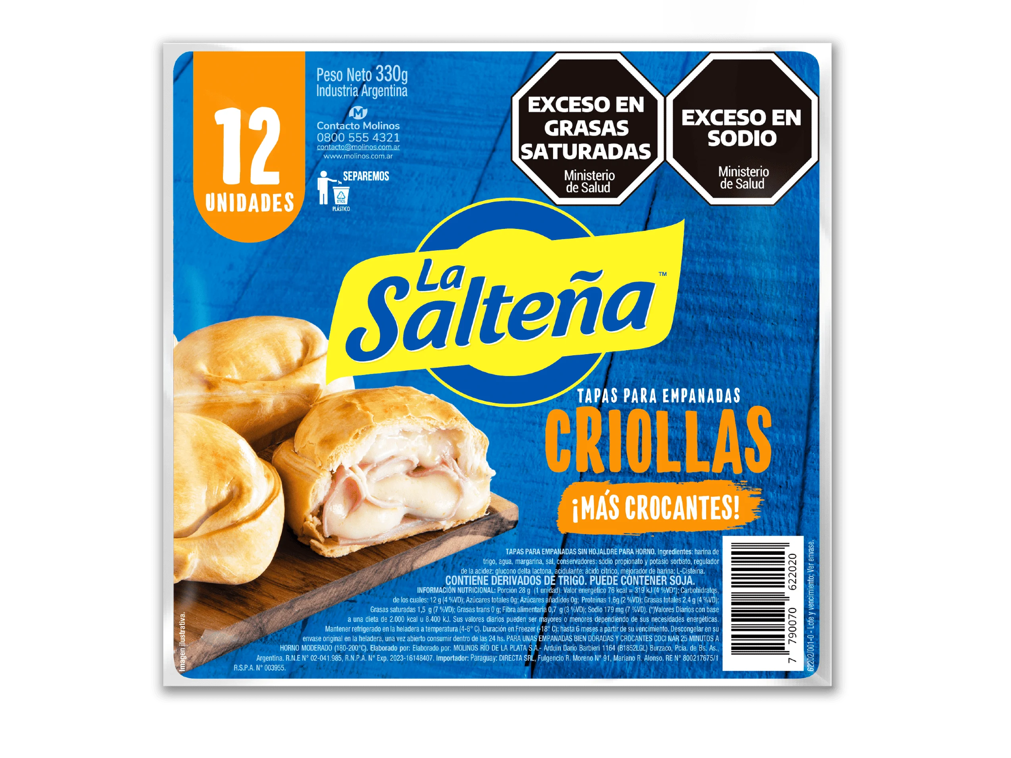 SALTEÑA TAPA EMPANADAS X12