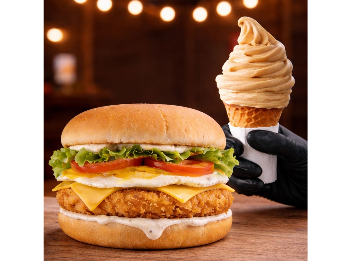 CRISPY RANCH BURGER + HELADO