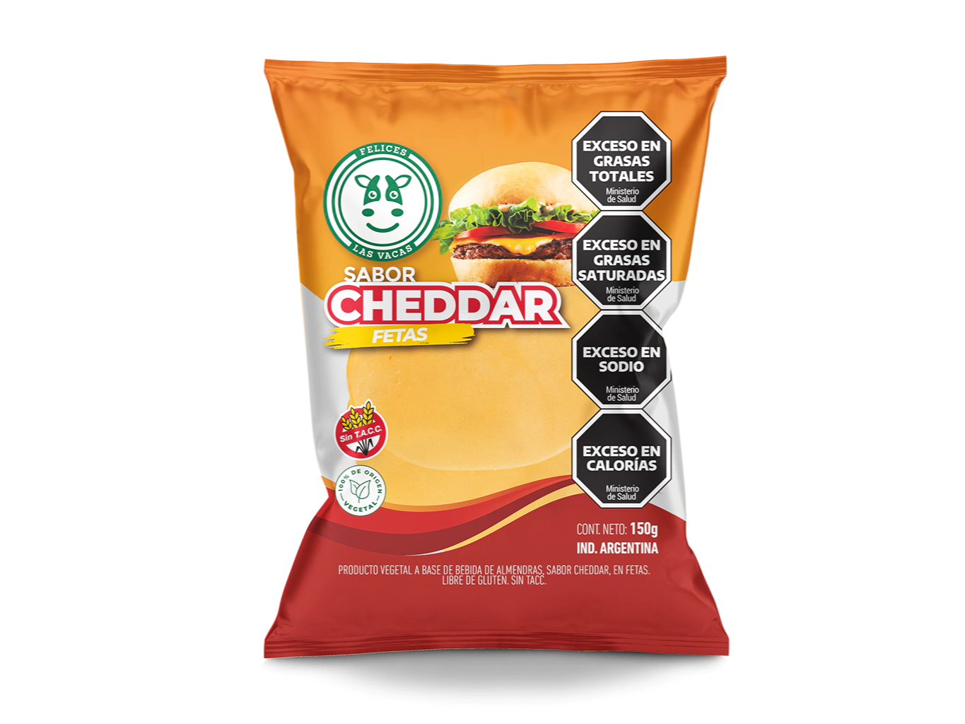 Queso Cheddar en Fetas x 150g - Felices las Vacas