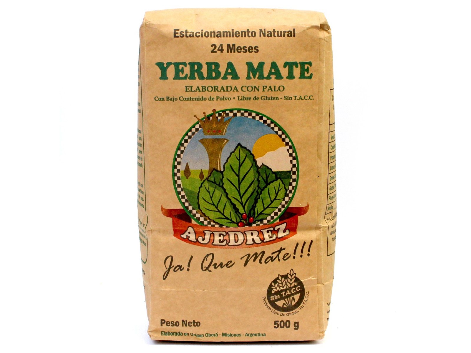AJADREZ CON  PALO - YERBA MATE ANTIACIDA  x500grs