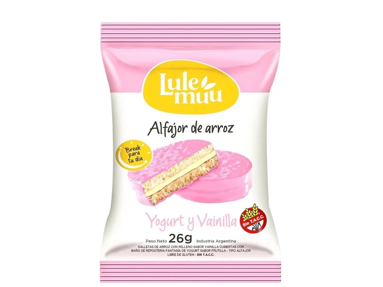 Alfajor De Arroz Lulemuu Frutilla Con Vainilla