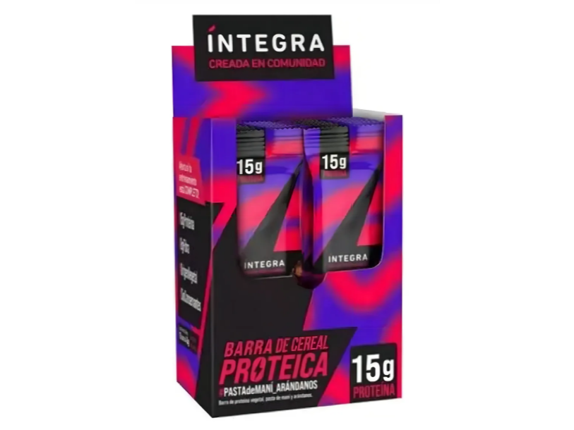 Barritas Integra Proteica Pasta De Mani Y Arandanos X10u