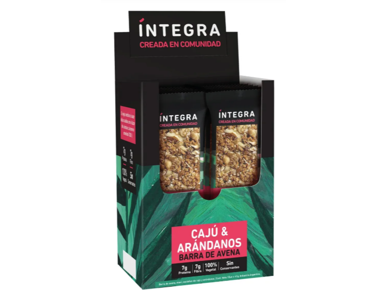 Barra Cereal Caju Y Arandanos Integra X 10 Unidades