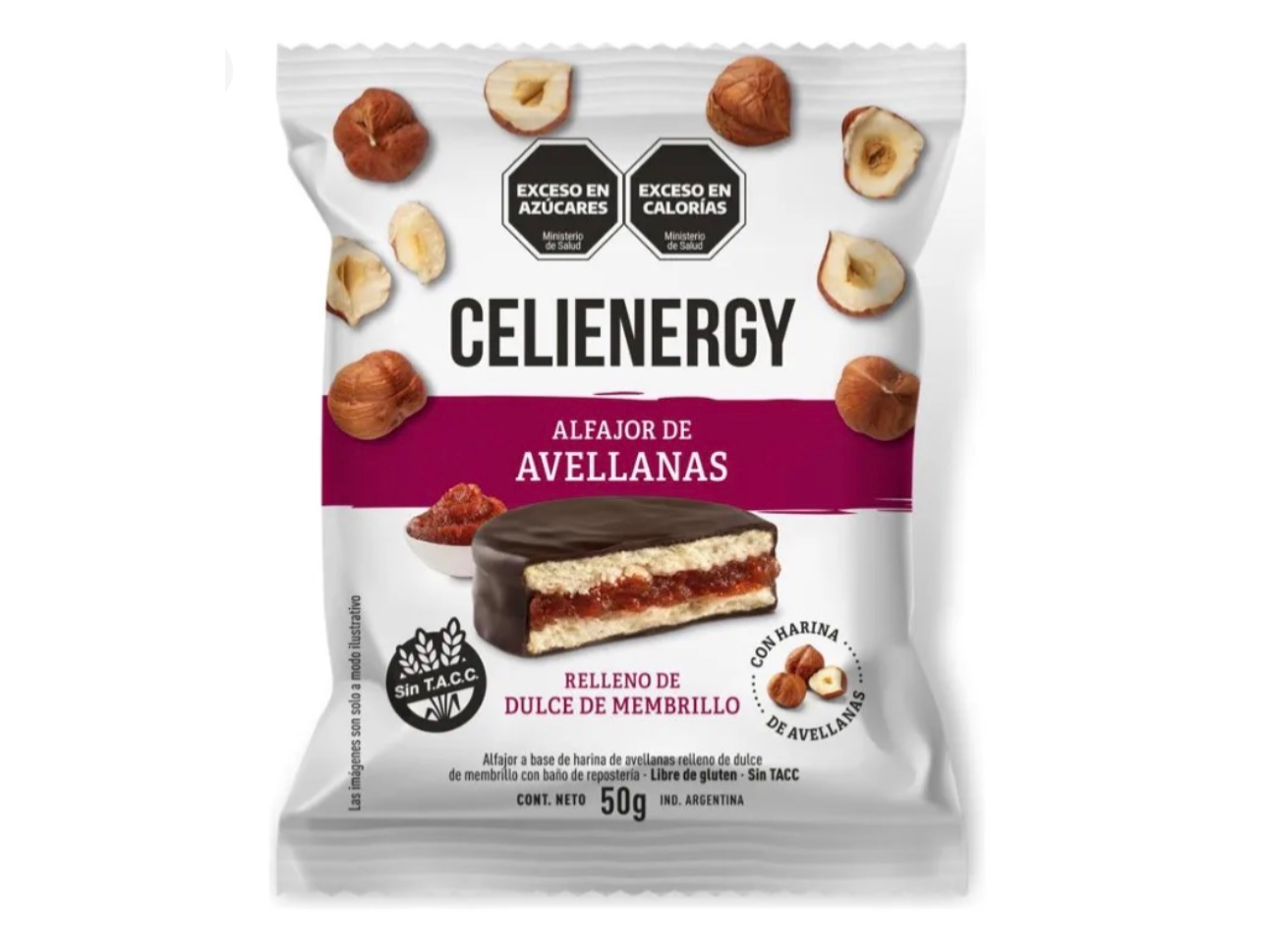 Alfajor Celienergy harina de Avellana + Dulce De Membrillo