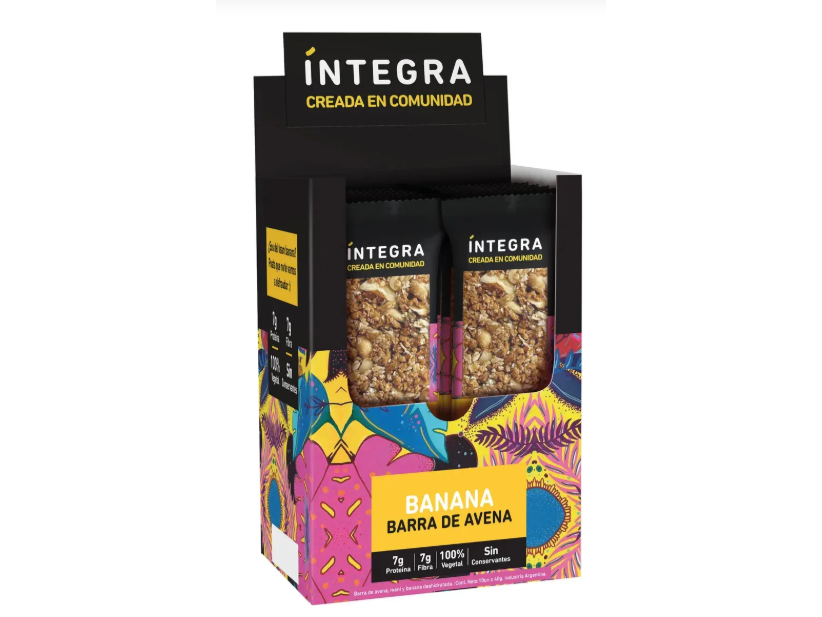 Barra De Avena Banana Integra 40 Gr Caja X 10 Unidades