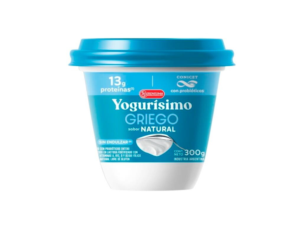 Yogur Griego Natural Sin Endulzar Yogurísimo x 300g
